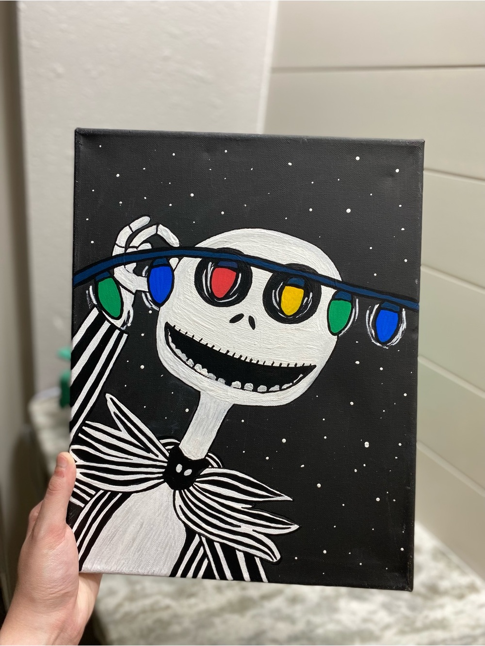 Hand-Crafted Skeleton Holiday Canvas Art - Picture 4 of 4